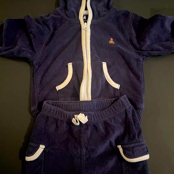 Baby Gap Outfit Set. Navy Blue Hoodie and Shorts. Newborn Size 3-6 months. - Picture 3 of 12